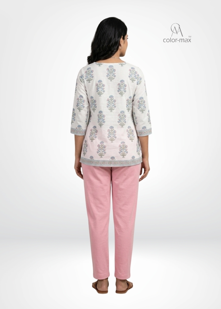 DK.BABY PINK - Premium Cotton Lycra Kurti Pants - Hover